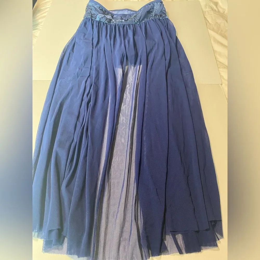 WEISSMAN solo Dance Costume 2 piece navy blue lyrical Guiltfree 10337 SA adult